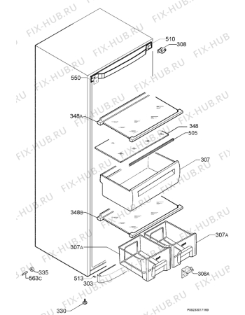 Взрыв-схема холодильника Electrolux ERC39291W8 - Схема узла Housing 001